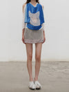 Joyce Bao Fall/Winter 2025: Double-layered, color-block design mini skirt, JB-JB01-03005-QF, Light Pink